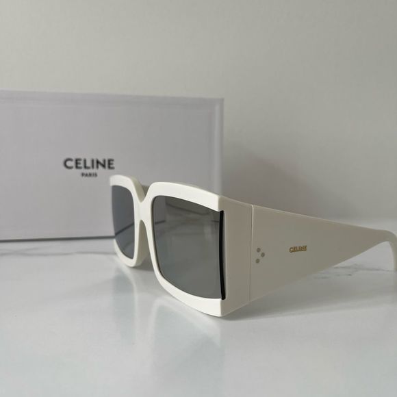 Celine New Oversized Square Acetate Sunglasses in White - Picture 7 of 7
